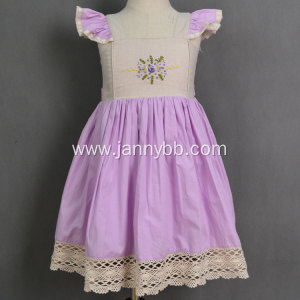 boutique purple cotton poplin embroidered baby girl dresses